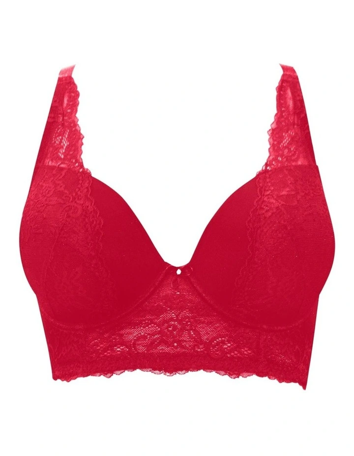 Sandrine Underwired Longline Plunge Bra in Racing Red image 5