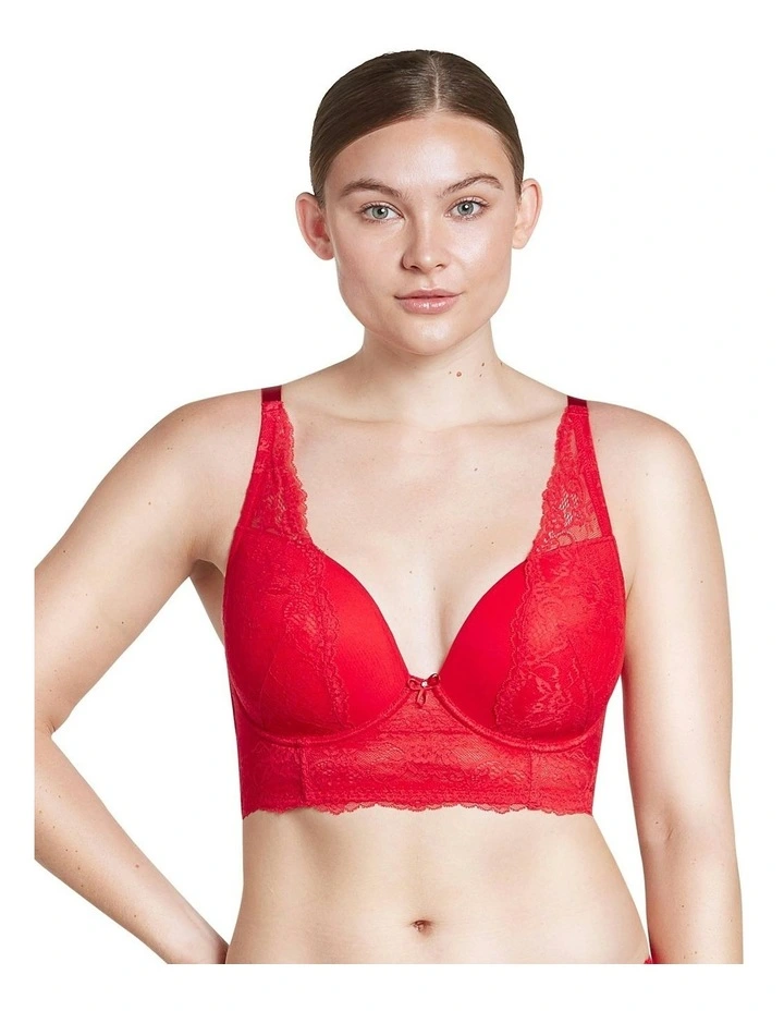 Sandrine Underwired Longline Plunge Bra in Racing Red image 7