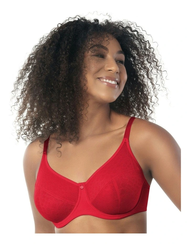 Enora Underwire Minimiser Bra in Racing Red image 1