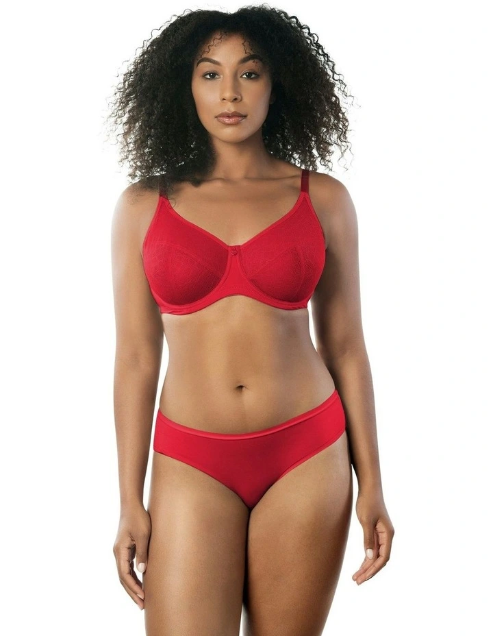 Enora Underwire Minimiser Bra in Racing Red image 4