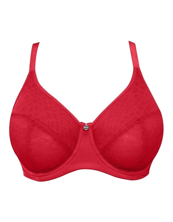 Enora Underwire Minimiser Bra in Racing Red image 5