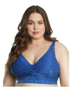 Adriana Wirefree Full Bust Lace Bralette in Sapphire