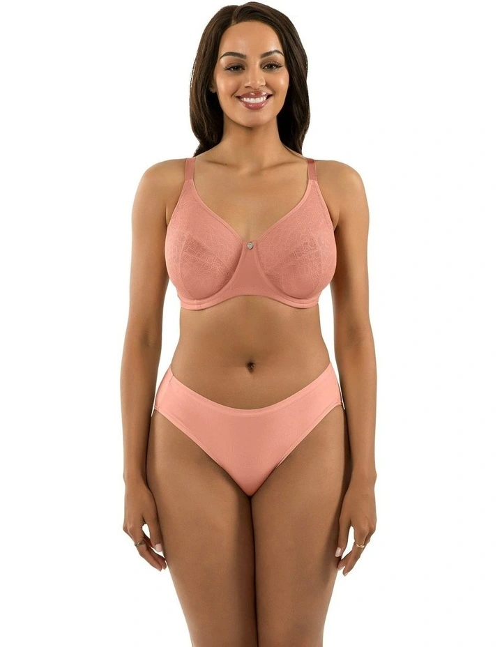 Enora Underwired Minimiser Bra in Muted Clay image 4