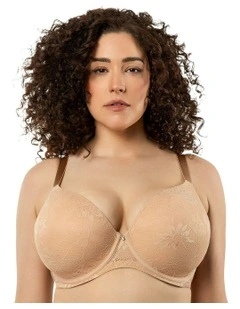 Luxlacy Moulded Wired Lace T-Shirt Bra in True Nude