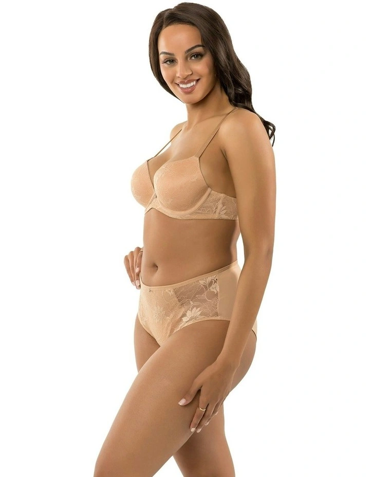 Luxlacy Moulded Wired Lace T-Shirt Bra in True Nude image 4