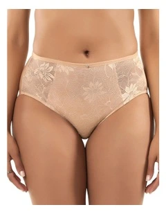 Luxlacy Smoothing High-Waist Lace Brief in True Nude