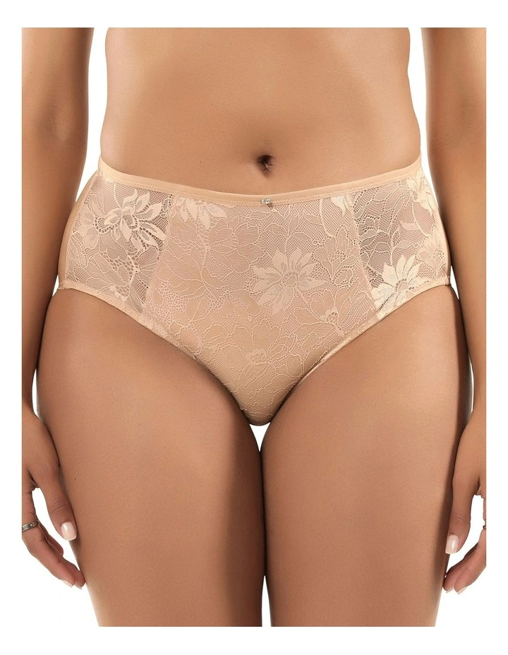 Luxlacy Smoothing High-Waist Lace Brief in True Nude image 1