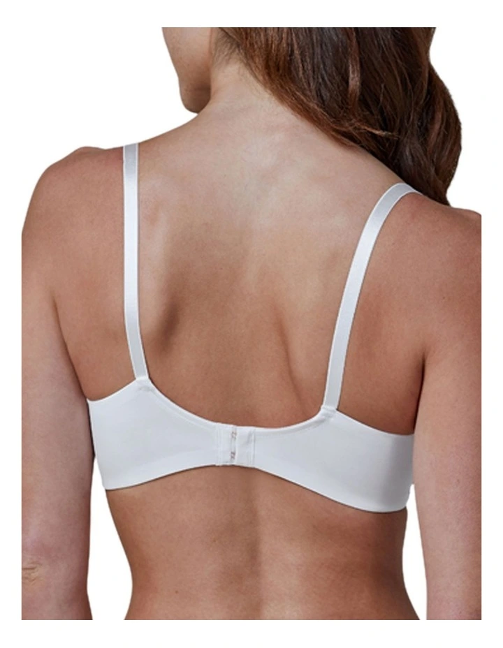 Entice Wired Sheer Lace Balconette Bra in White/Nylon image 2