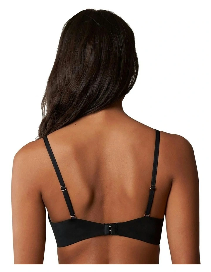 Breathless Wired Plunge Push Up T-shirt Bra in Black image 3