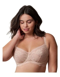 Minx Wired Lace Balconette Bra in Cashmere/Blush