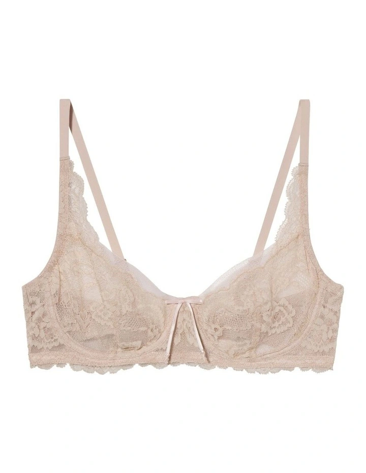 Minx Wired Lace Balconette Bra in Cashmere/Blush image 4