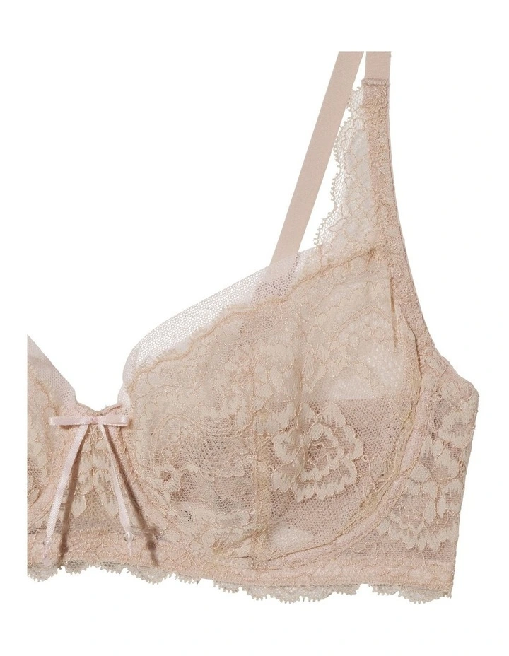 Minx Wired Lace Balconette Bra in Cashmere/Blush image 6