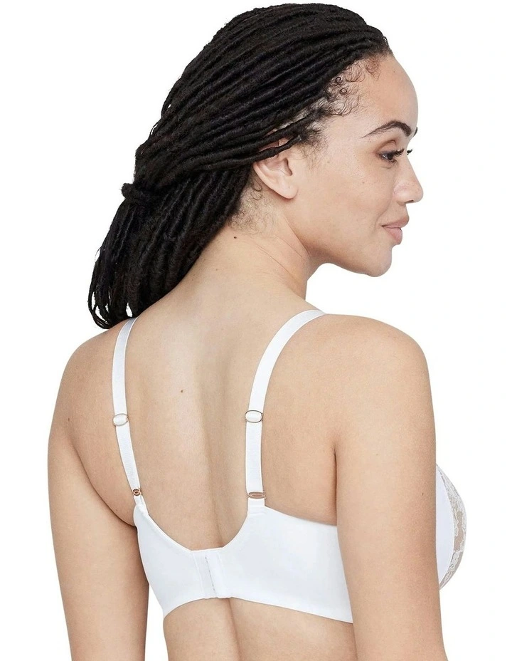 Entice Fuller Bust Sheer Lace Bra with Side Support in White/Nylon image 2