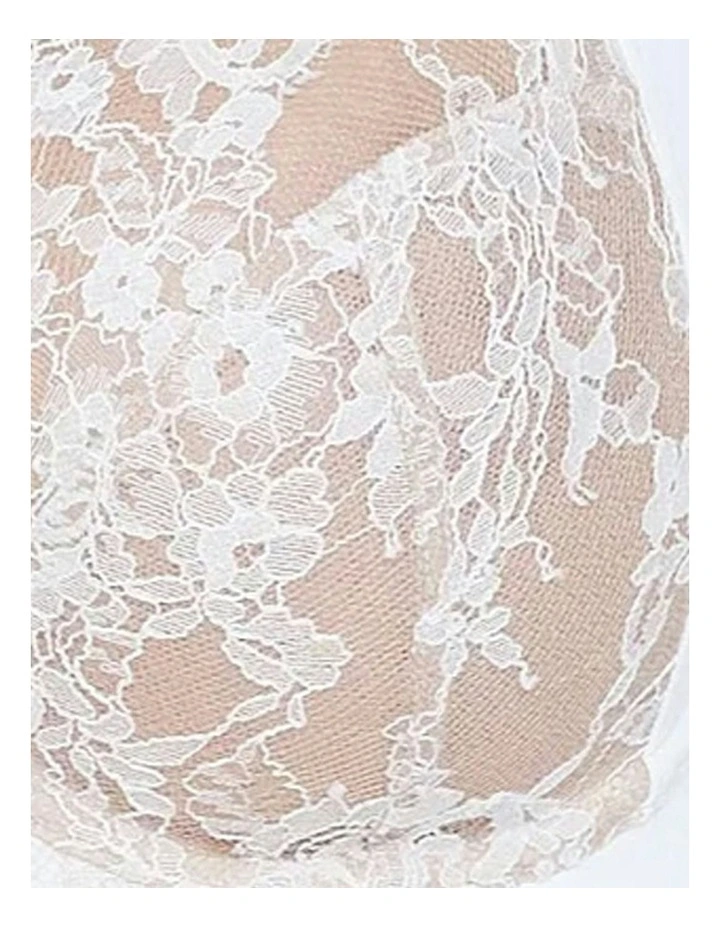 Entice Fuller Bust Sheer Lace Bra with Side Support in White/Nylon image 6