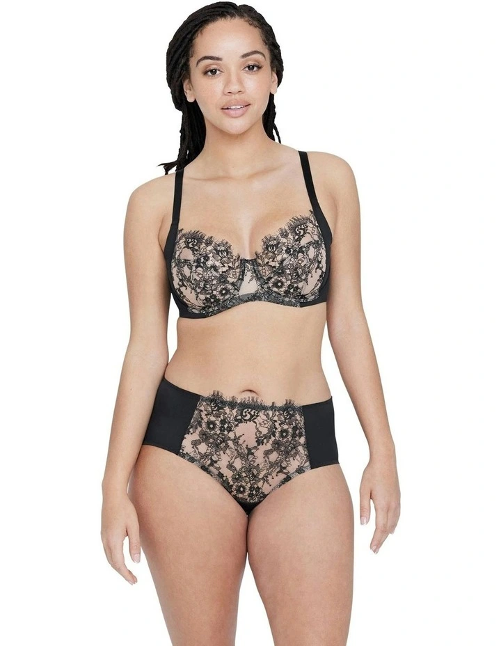 Entice Fuller Bust Sheer Lace Bra with Side Support in Black/Nylon image 5
