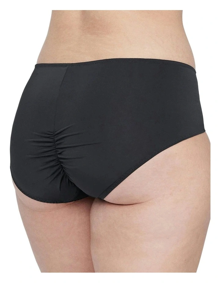 Entice Medium Rise Lace Front Brief in Black/Nylon image 2