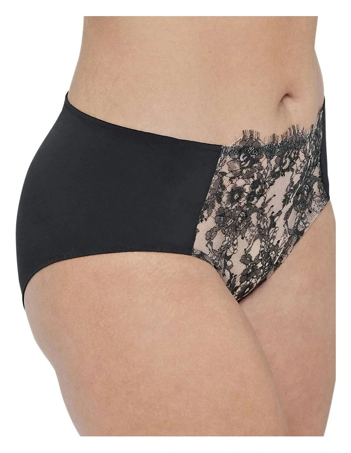 Entice Medium Rise Lace Front Brief in Black/Nylon image 3