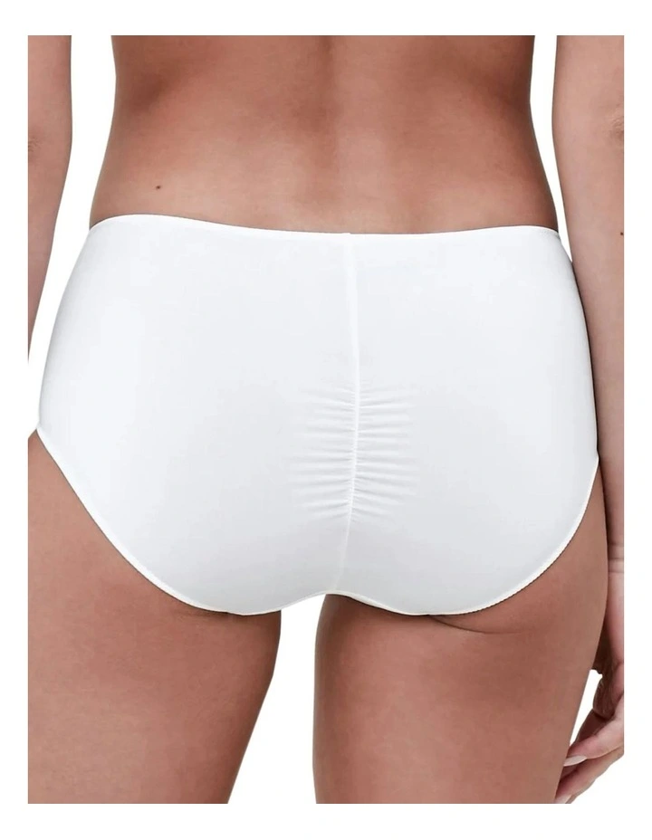 Entice Medium Rise Lace Front Brief in White/Nylon image 2