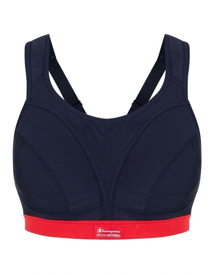 Classic Support Sports Bra in Navy/Red image 3