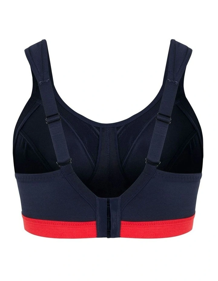 Classic Support Sports Bra in Navy/Red image 4