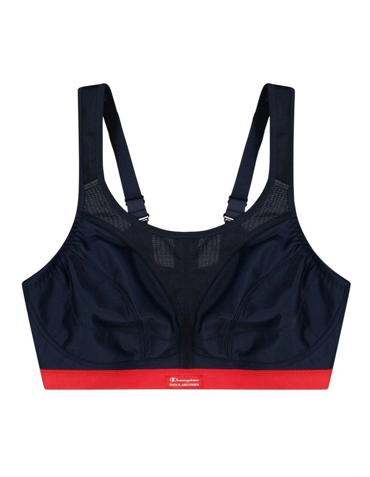 Classic Support Sports Bra in Navy/Red image 5