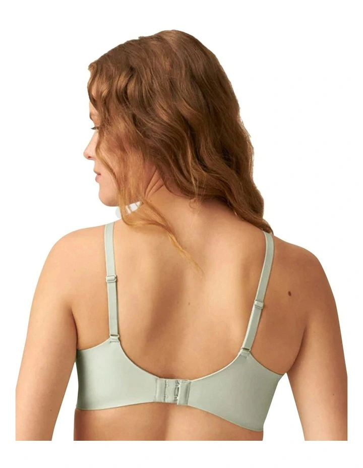 Side Smoothing Soft Cup Wireless Padded Bra in Green image 2