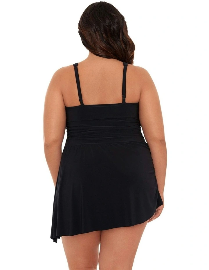 Celine V Neck Short Plus Size Swimdress in Black image 6