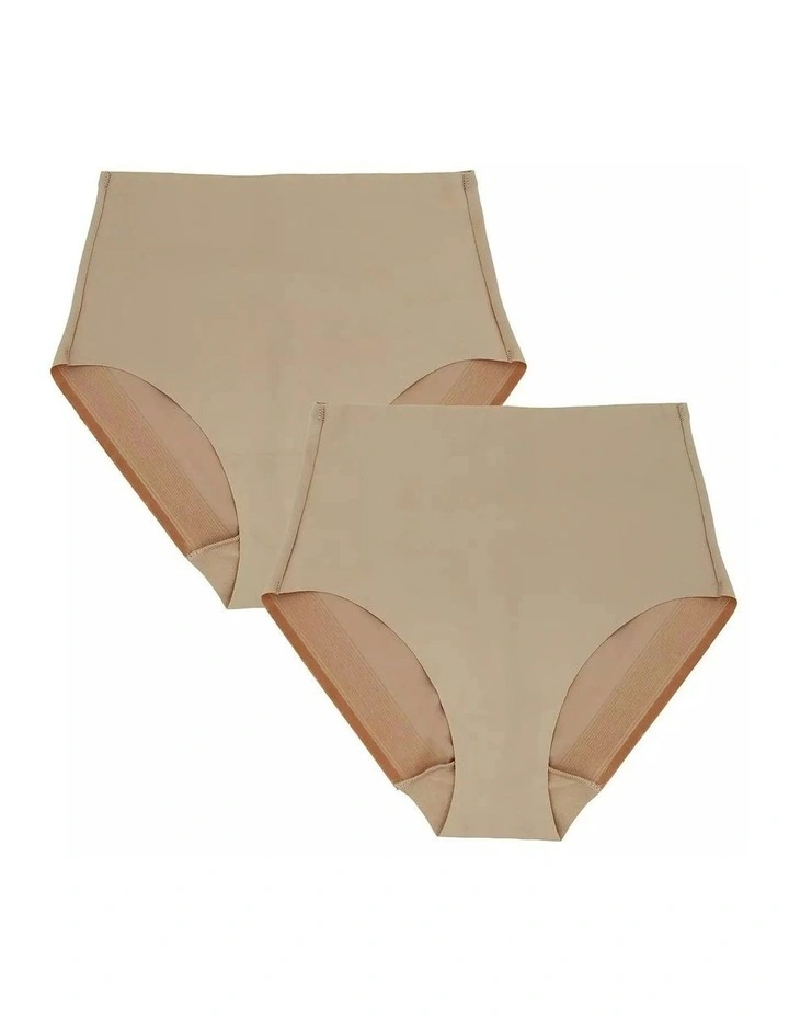 Light Shaping Everyday Shapewear Brief 2 Pack in Warm Beige/Warm Beige image 7
