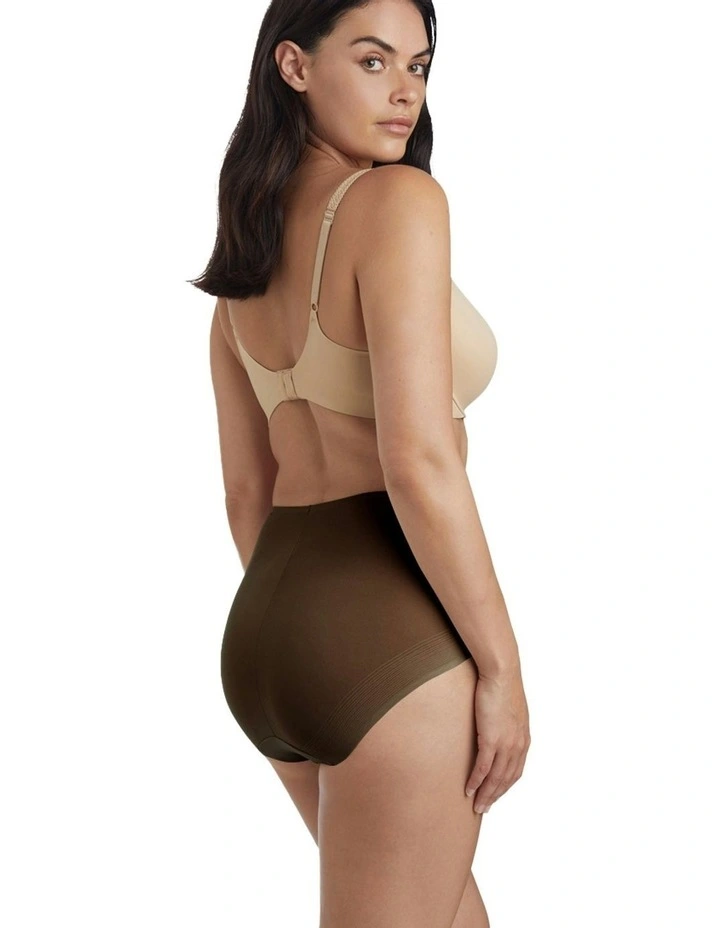 Light Shaping High Waist Everyday Shapewear Brief 2 Pack in Black/Warm Beige image 7