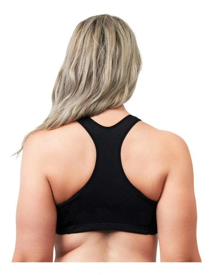 High Impact Active Crop Top Sports Bra in Black image 2