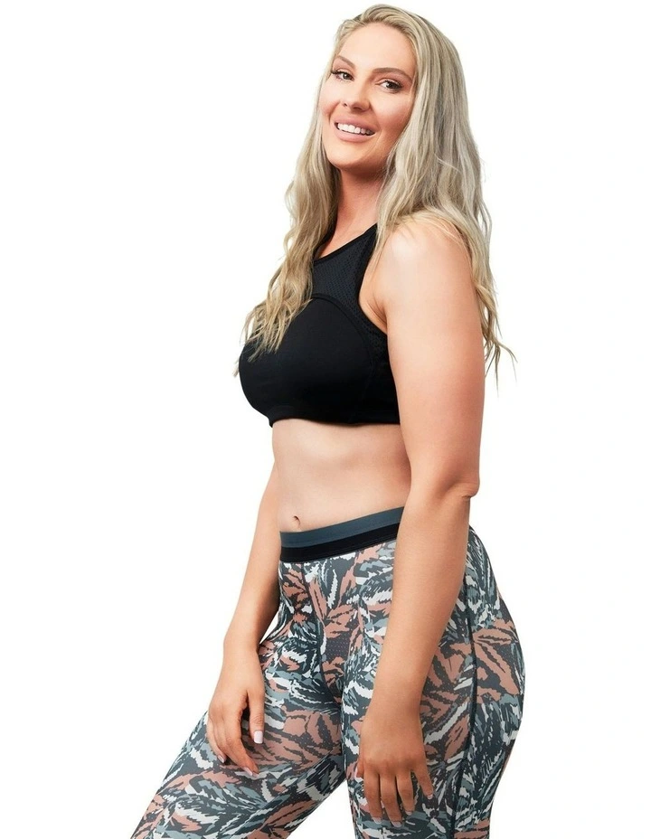High Impact Active Crop Top Sports Bra in Black image 3