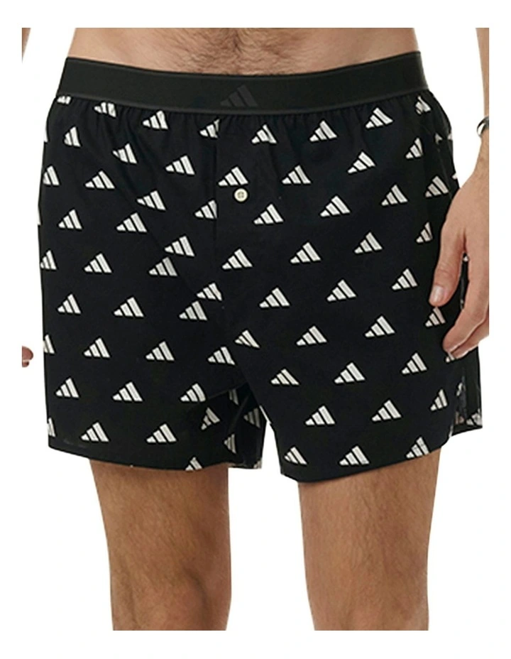 Active Woven Cotton Boxer Underwear 2 Pack in Black image 5