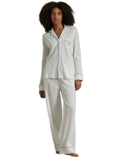 Madison Knit Oxford Modal & Cotton Pyjama Set in White Cloud
