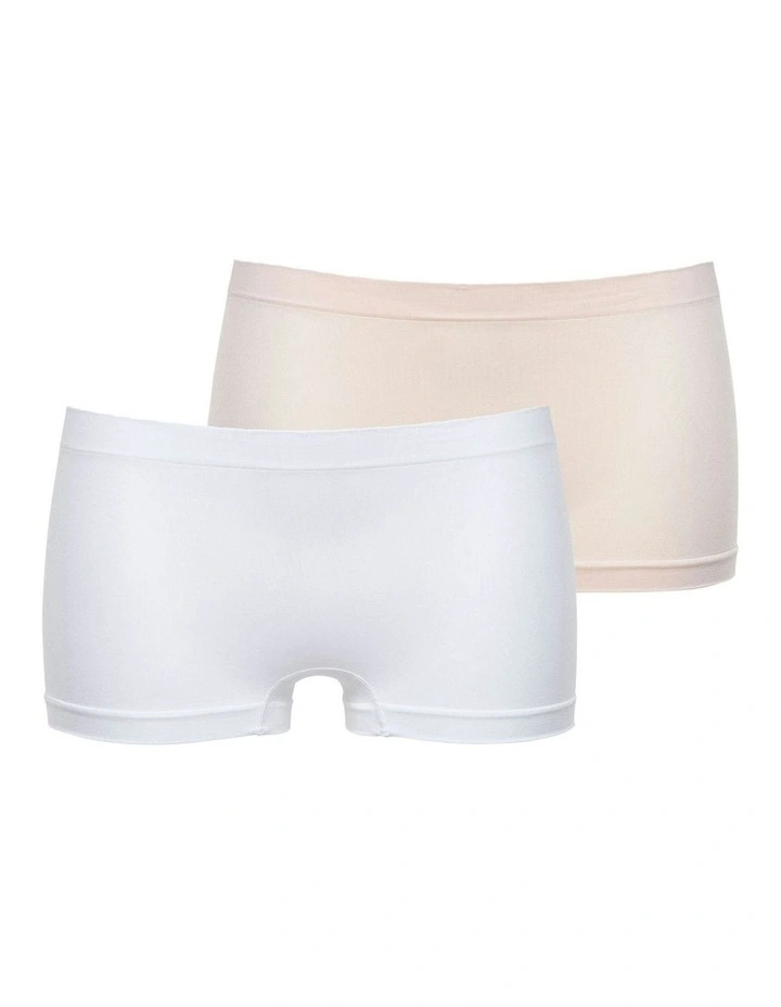 Zen Attitude Seamless Underwear Shorty 2 Pack in White/Blush image 1