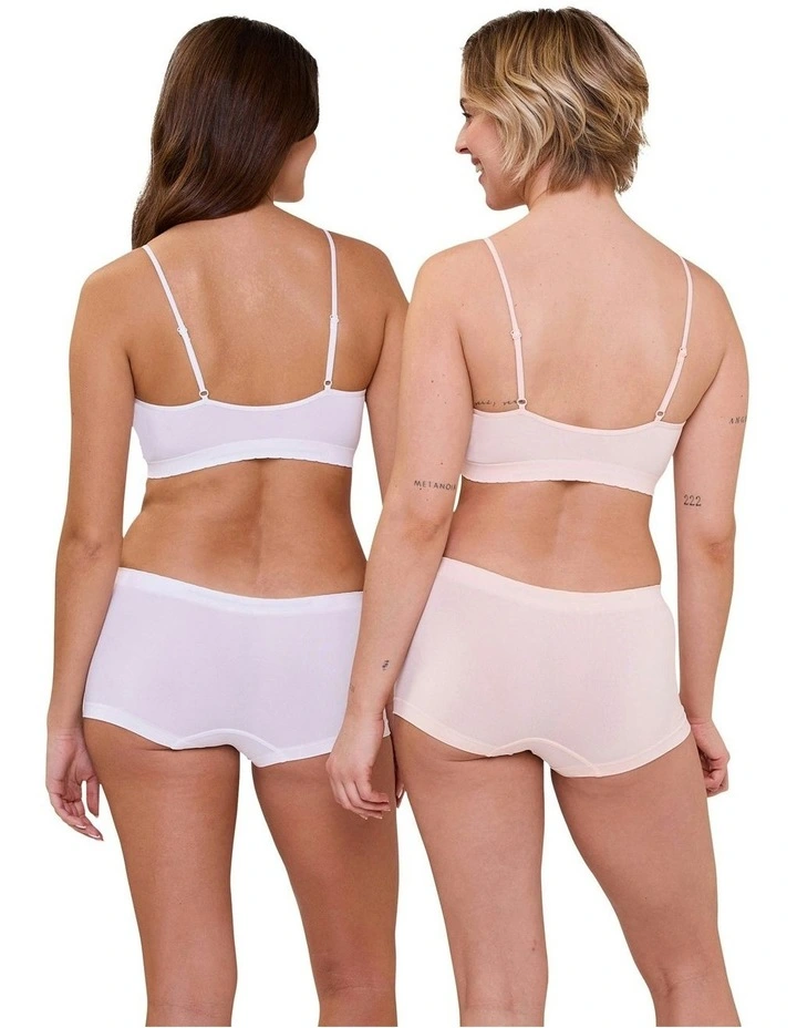 Zen Attitude Seamless Underwear Shorty 2 Pack in White/Blush image 3