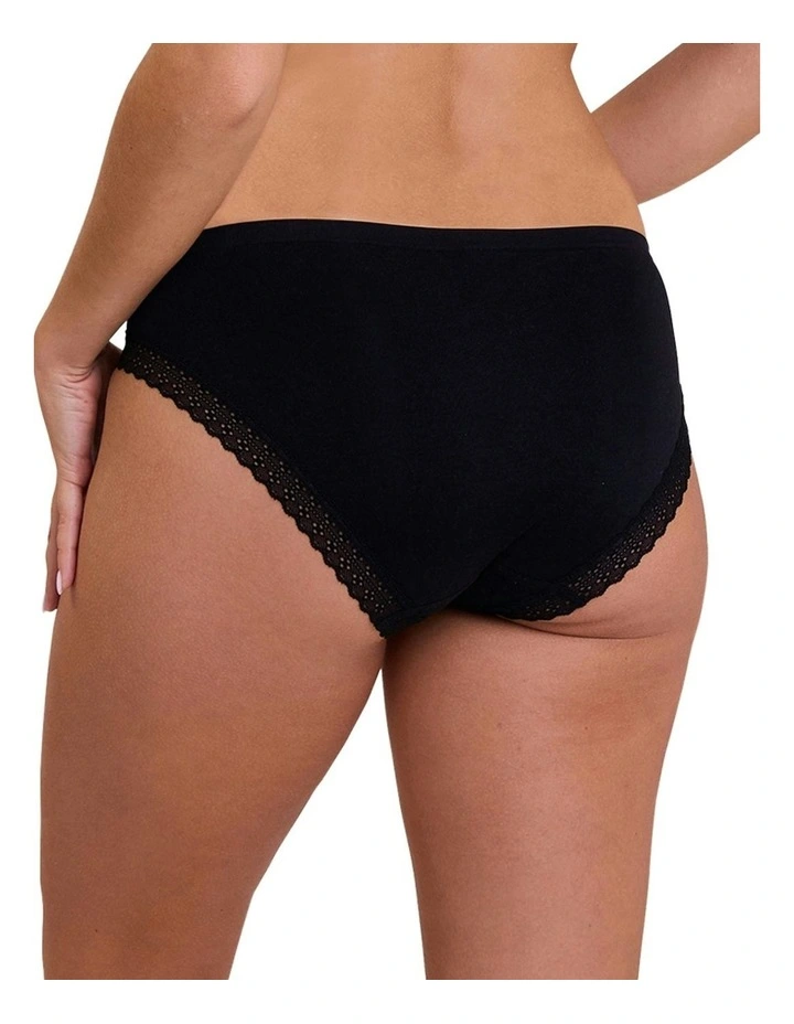 Zen Dentelle Lace Trim Bikini Brief in Black image 2