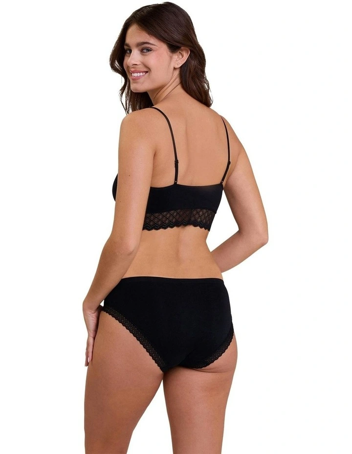 Zen Dentelle Lace Trim Bikini Brief in Black image 4