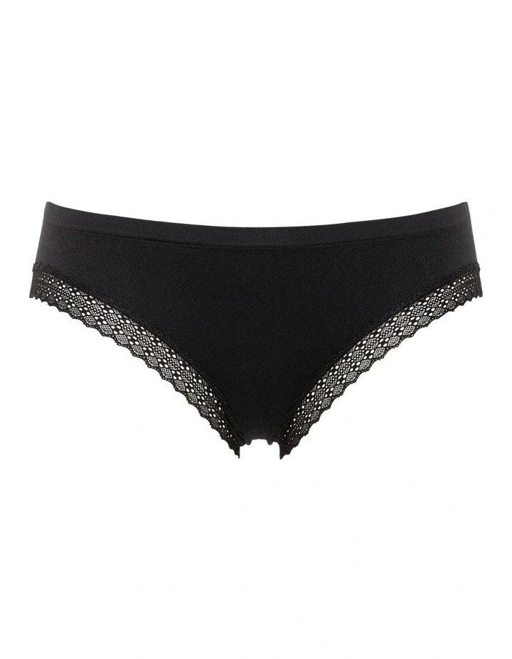 Zen Dentelle Lace Trim Bikini Brief in Black image 5