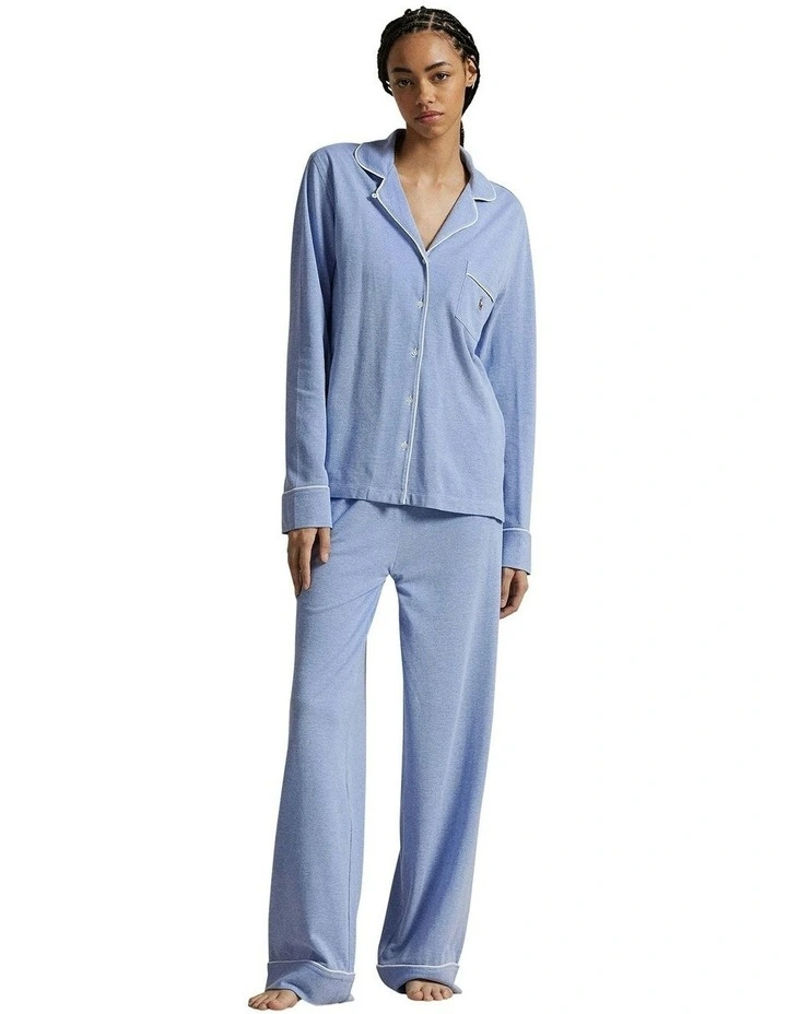 Madison Knit Oxford Modal & Cotton Pyjama Set in Ultramarine image 1