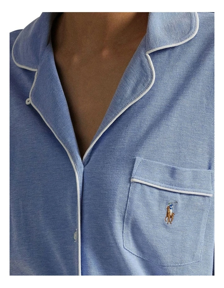 Madison Knit Oxford Modal & Cotton Pyjama Set in Ultramarine image 4