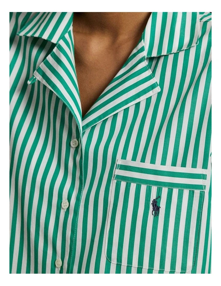Long Sleeve Button Down Pyjama Set in Vine Green image 5