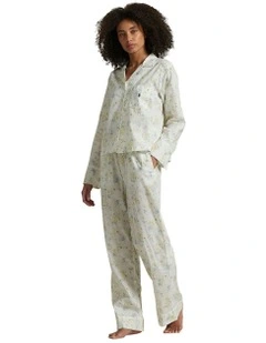 Long Sleeve Cotton Pyjamas in White