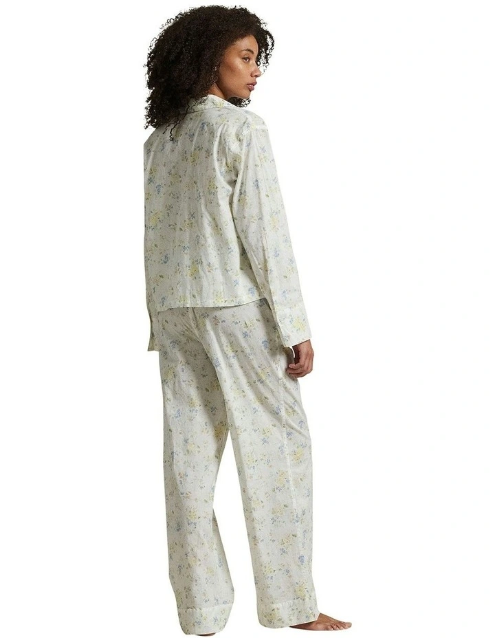 Long Sleeve Cotton Pyjamas in White image 2
