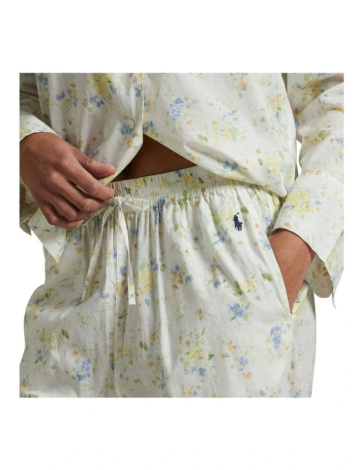 Long Sleeve Cotton Pyjamas in White image 4