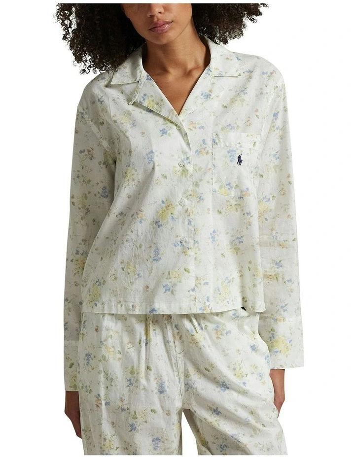 Long Sleeve Cotton Pyjamas in White image 5