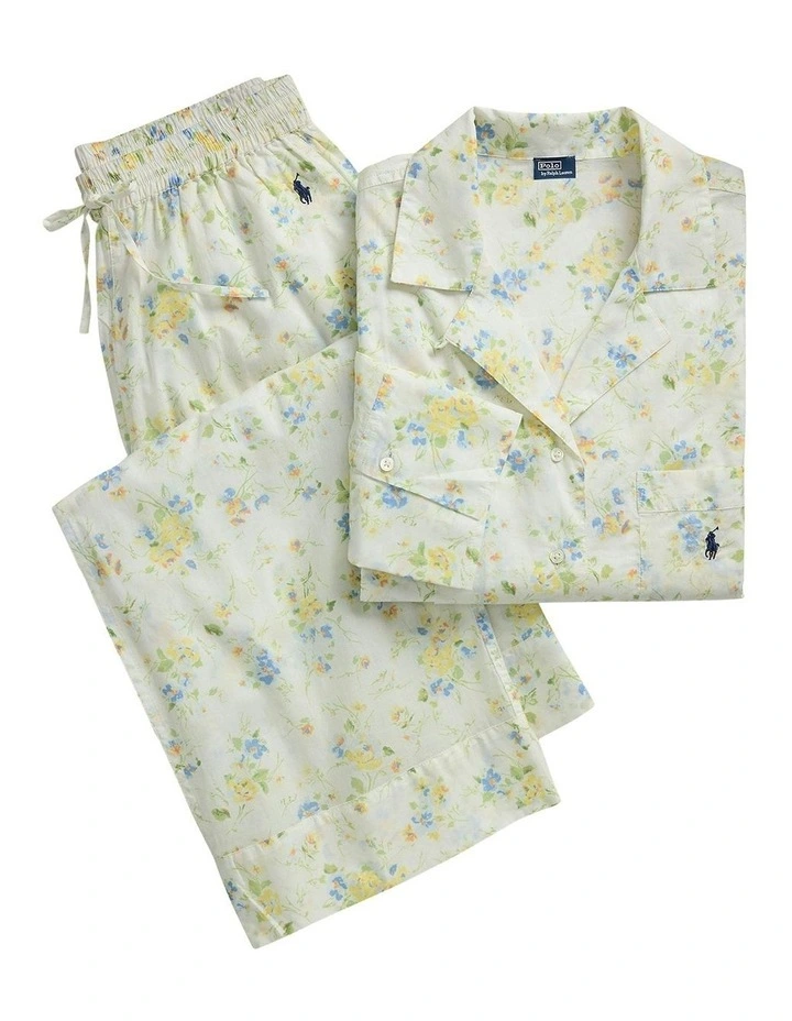 Long Sleeve Cotton Pyjamas in White image 6