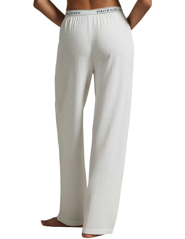 Knit Oxford Modal And Cotton Lounge Pant in White image 2