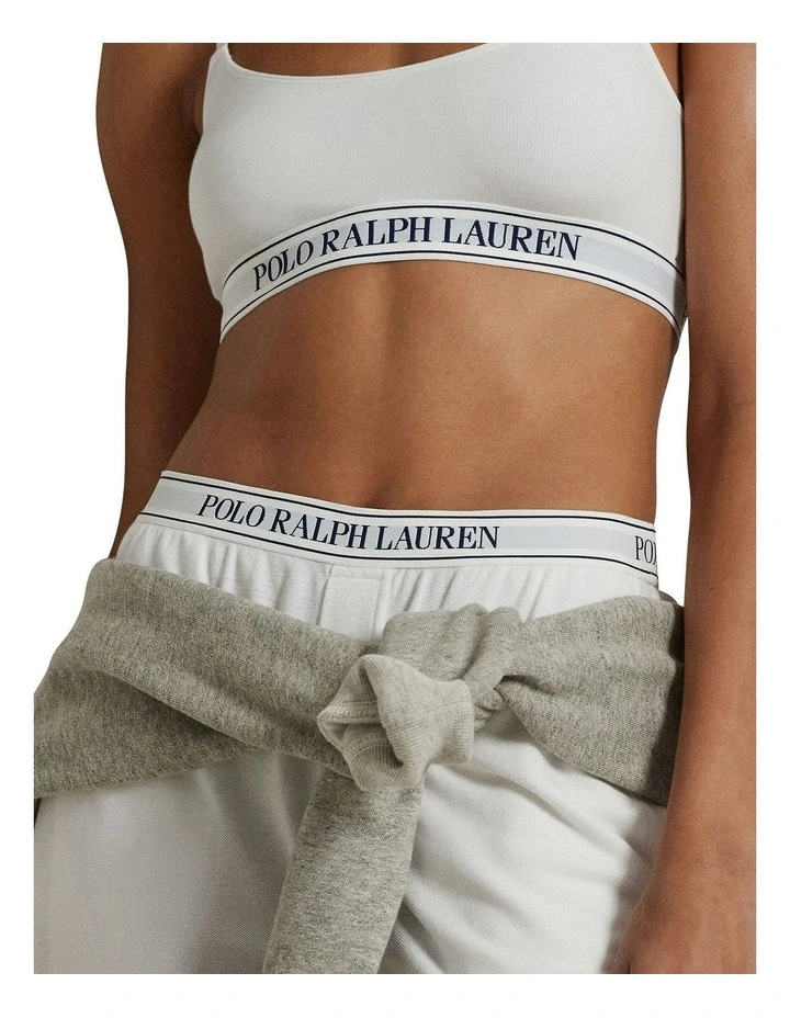 Knit Oxford Modal And Cotton Lounge Pant in White image 5