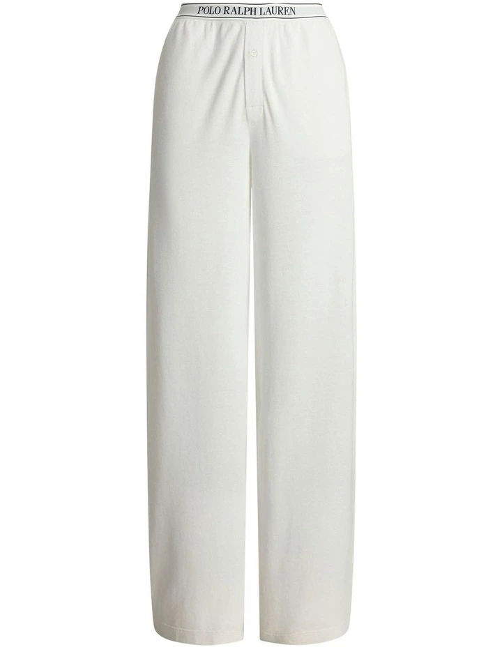 Knit Oxford Modal And Cotton Lounge Pant in White image 6