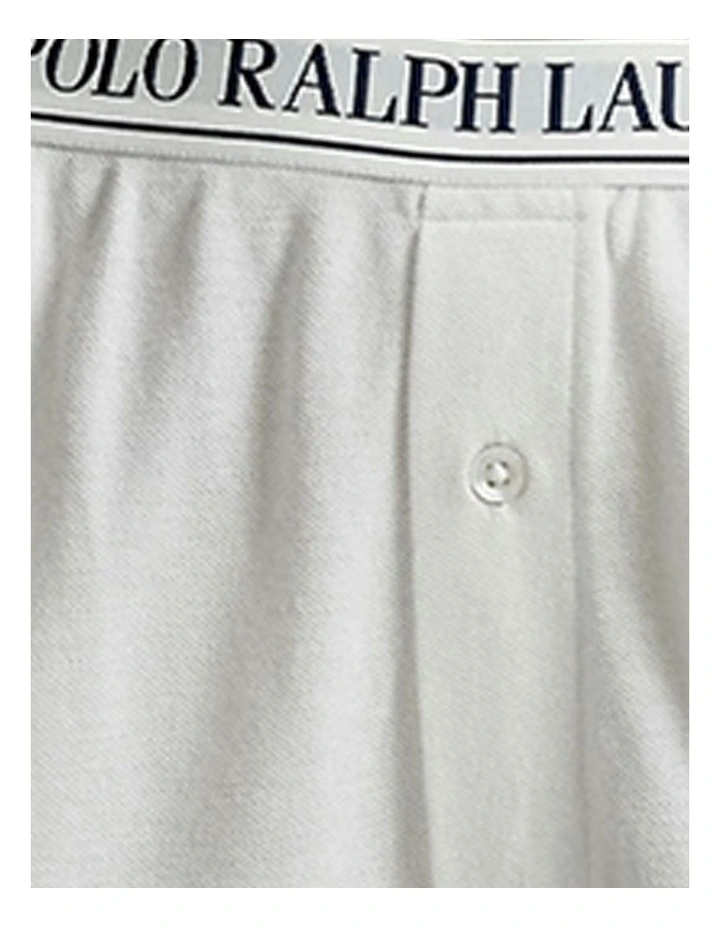 Knit Oxford Modal And Cotton Lounge Pant in White image 7